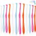 Interdental Brushes, Tooth Stain Remover Tufted Toothbrush End Tuft Tapered Trim Toothbrush Soft Trim Toothbrush Single Interspace Brush for Implants Teeth Detail Cleaning Supplies (12 Pieces)