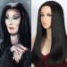 Akkya 20 Inch Long Black Wigs for Women Straight Synthetic Middle Part
