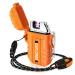 Lafagiet Waterproof Arc Lighter, Outdoor Dual Plasma Arc Lighter, USB Rechargeable Flameless Electric Lighters for Camping, Hiking, Survival Tactical (Orange)