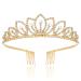 TOBATOBA Princess Tiara for Girls  Gold Tiaras and Crowns for Women  Gold Crown for Kids Tiaras for Little Girls  Quinceanera Crown Headpieces  Rhinestone Hair Accessories for Birthday Pageant Prom Wedding Bridal Hallowe...