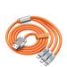 Wuucor 120W 3 in 1 Chubby Charging Cable 6.6FT Heavy Duty Charger Cord Chubby Charging Cable Zinc Alloy Soft Silicone Compatible with Cellphone Tablets Fast Charging Cable for Home Office Car(Orange) 3 in 1 Chubby USB Cable