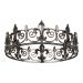 SWEETV Gothic Full King Crown - Metal Crowns and Tiaras for Men, Goth Prince Prom Party Hats, Halloween Cosplay Costume Accessories, Black