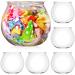 6 Pack 27 Ounce Largest Mini Plastic Fish Bowls for Decoration - Fun Sized Plastic Fish Bowls for Drinks to Start the Party - Clear Plastic Vase for Stunning Centerpieces - Plastic Fish Bowl Set
