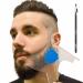 Aberlite ClearShaper - Beard Shaper Kit w/Barber Pencil - Premium Shaping Tool - 100% Clear | Many Styles - The Ultimate Beard/Hair Lineup (US Patent) - Beard Stencil Guide Template Outliner Blue