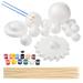 Pllieay Solar System Model Foam Ball Kit Includes 14PCS Mixed Sized Polystyrene Spheres Balls  12PCS Bamboo Sticks  12 Color Pigments  2PCS Painting Brushes for School Science Projects 40 Pieces