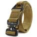 FAIRWIN Tactical Rigger Belt, 1.7 Inches Mens Nylon Webbing Utility Belt with V-Ring Heavy-Duty Quick-Release Buckle Brown S(Waist 30''-36''Width 1.5'')