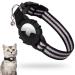 AirTag Cat Collar, FEEYAR Integrated Apple Air Tag Cat Collar, Reflective GPS Cat Collar with AirTag Holder and Bell Black, Lightweight Tracker Cat Collars for Girl Boy Cats, Kittens and Puppies Black 9-13 Inch