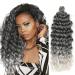 Ocean Wave Crochet Wavy Hair 18 Inch 5 Packs Hawaii Curly Braiding Hair ,Goddess Locs Crochet Hair for black women (18 Inch, Tgrey) 18 Inch Tgrey