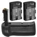 Battery Grip Kit for Canon EOS 70D, EOS 80D, EOS 90D Digital SLR Camera Includes Qty 2 BM Prmeium LP-E6 Batteries + BG-E14 Replacement Battery Grip