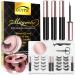 Magnetic Eyelashes, 12 Pairs with Eyeliner Upgraded Natural Look Reusable no Glue Long lasting 3D eye Lashes kit ,with 4 Tubes Magnetic Eyeliner and eyelash case/Tweezers Scissors (Bright black)