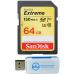 SanDisk 64GB Extreme SDXC UHS-I Card for Fujifilm Camera Works with X-T30 II GFX 50S II X-E4 Mirrorless SLR (SDSDXV6-064G-GNCIN) Bundle with 1 Everything But Stromboli Micro & SD Memory Card Reader