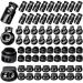 CLESDF 160 Pcs Plastic Cord Locks  Single Double Hole Spring Stop Toggle Stoppers for Drawstrings  Shoelaces  Bags  More  4 Styles Black 160pcs