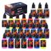 ARTME Airbrush Paint  24 Colors Airbrush Paint Set Include Metallic and Neon Colors  Opaque & Water Based Acrylic Airbrush Paint  Leather & Shoe Airbrush Paint Kit for Artists  Beginners  and Students