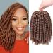 Spring Twist Crochet Hair 1 Pack 8 Inch Bomb Twist Fluffy Spring Crochet Braiding Hair Afro Curly Braids Synthetic Braids Hair Extensions 15 Strands/Pack (#27) 8 Inch (Pack of 1) #27