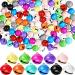 50 Pieces Assorted Colors Jingle Bells Metal Round Bells Craft Bells Small Bells Colored Christmas Bells for Christmas Wind Chimes Jewelry Ornaments Holiday Home Party Decoration Multicolored