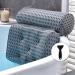 Bath Pillow Bathtub Pillow - Bath Pillows for Tub with Neck, Head, Shoulder and Back Support - 4D Air Mesh Spa Pillow for Bath - Extra Thick, Soft and Quick Dry | Gray