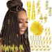 130 Pieces Locs Hair Jewelry for Women Goddess Dreadlocks Accessories kit Faux Locs Beads Braids Hair Cuffs Decoration charms (Gold)