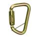 Fusion Climb Tacoma Steel High Strength Auto Lock Modified D-Shaped Steel Carabiner, Steel Clip GOLD