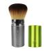 EcoTools Travel Kabuki Makeup Brush for Foundation, Blush, Bronzer, and Powder, Retractable, Green, Aluminum, Travel Friendly and Perfect for On The Go, 1 Count 1 Travel Kabuki Brush