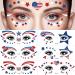 4th of July Temporary Tattoos Face Eye Tattoo Stickers  American Flag Red White Blue Design Face Body Art Decorations  Patriotic Theme Party Decor Supplies for Adult Kids 10 Sheets