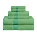 SUPERIOR Rayon from Bamboo and Cotton Hand Towels, Velvety Soft and Super Absorbent, Hotel & Spa Quality Hand Towel Set of 6 - River Blue, 16" x 30" Each Spring Green 6 Piece Towel Set