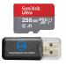 SanDisk 256GB Ultra Micro SDXC Memory Card Bundle Works with Samsung Galaxy Note 8 Note 9 Note Fan Edition Phone UHS-I Class 10 (SDSQUAR-256G-GN6MA) Plus Everything But Stromboli (TM) Card Reader Class 10 256GB