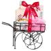 Deluxe Cherry Blossom Bath Body & Spa Set for Women in an Elegant Reusable Wheelbarrow: Shower Gel  Bath Salts  Body Cream Lotion and Bath Puff with Shea Butter & Vitamin E Relaxation Spa Basket