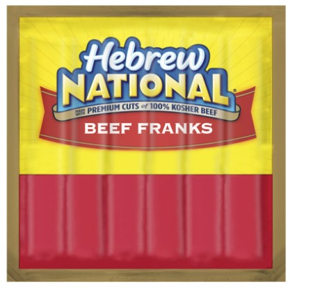 Hebrew National 100% Kosher Beef Franks, 10.3 oz, 6 Ct Pack